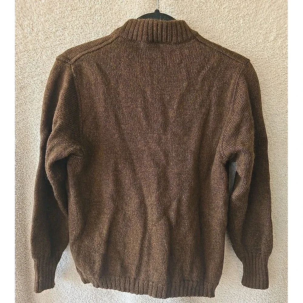 Ansett Pure New Wool Fullzip Cardigan Sweater Dark Brown‎ Tag Says 16 (Fits Med)